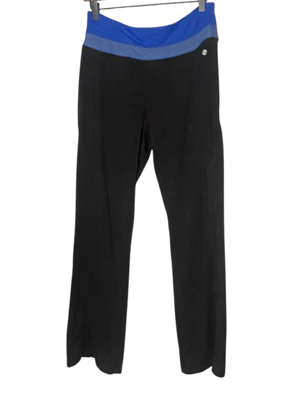 Tangerine Double Waistband Flare Yoga Pants Black Blue Size M - Picture 2 of 4